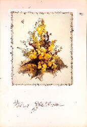 Çicek Temalı Simli Kartpostal KRT19235 - Gökçekoleksiyon