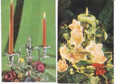 Çiçekli Mumlar 2li Kartpostal KRT10417 - 1