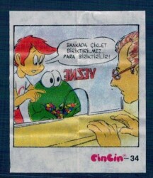 CİNCİN 1984 Karikatür Seriisi No 34 Sakız Kağıdı Çıkartma # SKZ2248 - Gökçekoleksiyon