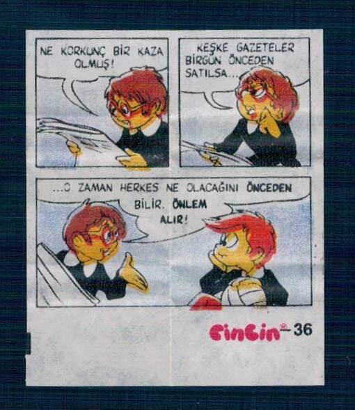 CİNCİN 1984 Karikatür Seriisi No 36 Sakız Kağıdı Çıkartma # SKZ2274 - 1