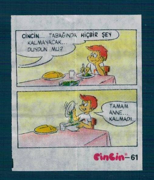 CİNCİN 1984 Karikatür Seriisi No 61 Sakız Kağıdı Çıkartma # SKZ2224 - 3