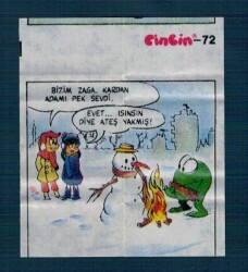 CİNCİN 1984 Karikatür Seriisi No 79 (Hatalı Kesim ) Sakız Kağıdı Çıkartma # SKZ2310 - 1