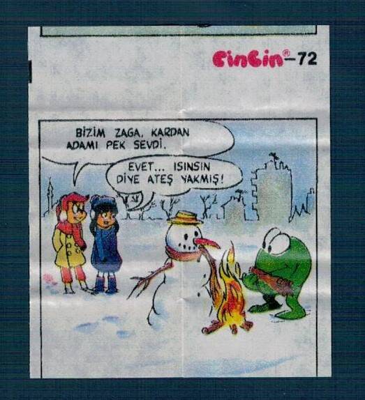 CİNCİN 1984 Karikatür Seriisi No 79 (Hatalı Kesim ) Sakız Kağıdı Çıkartma # SKZ2310 - 1