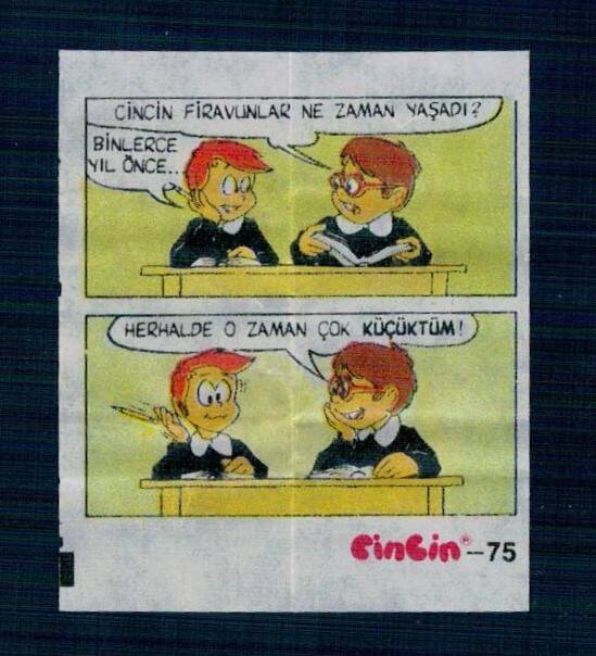 CİNCİN 1984 Karikatür Seriisi No 75 Sakız Kağıdı Çıkartma # SKZ2292 - 3