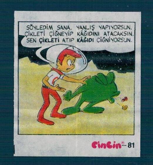 CİNCİN 1984 Karikatür Seriisi No 81 Sakız Kağıdı Çıkartma # SKZ2229 - 1