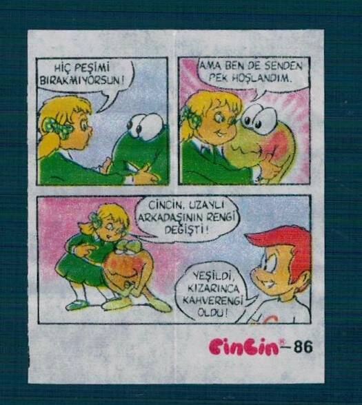 CİNCİN 1984 Karikatür Seriisi No 86 Sakız Kağıdı Çıkartma # SKZ2230 - 1