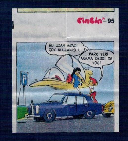 CİNCİN 1984 Karikatür Seriisi No 33 (Hatalı Kesim ) Sakız Kağıdı Çıkartma # SKZ2303 - 1