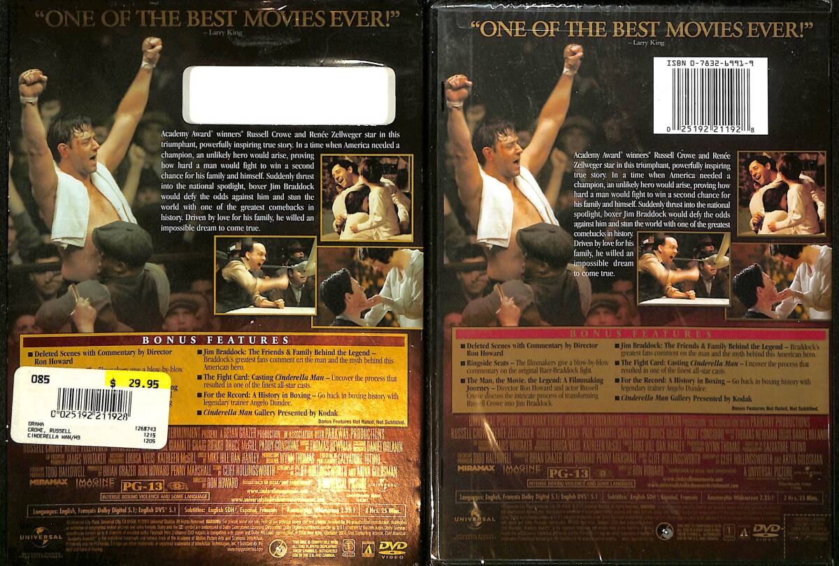 Cinderella Man Russell Crowe Renee Zellweger DVD (Sıfır) DVD2703 - 2