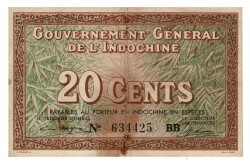Çinhindi (Indochina) 20 Cent 1939 ÇT+ YKP3062 - 2