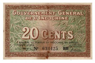 Çinhindi (Indochina) 20 Cent 1939 ÇT+ YKP3062 - 2