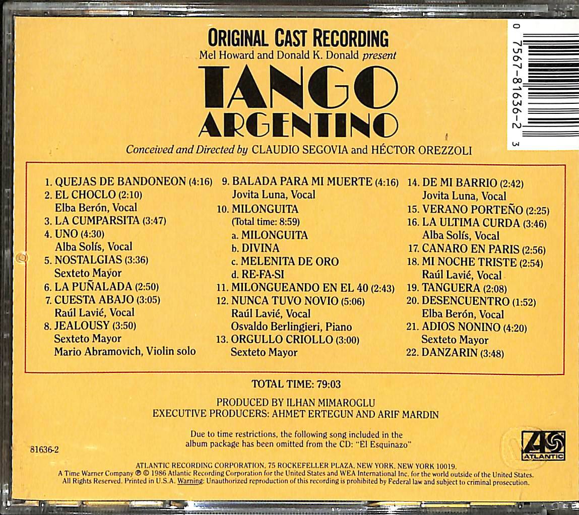Claudio Segovia & Héctor Orezzoli - Tango Argentino CD (İkinci El) CD4038 - 2