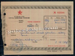 Çocuk Esirgeme Kurumu Yardım Makbuzu EFM369 - 2
