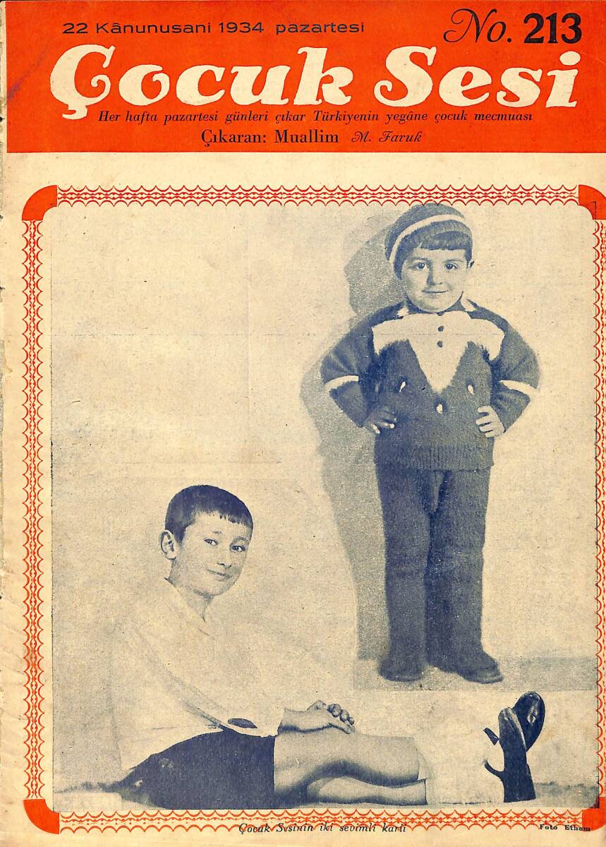 Çocuk Sesi Dergisi 22 Ocak (Kânunusani) 1934 No.213 NDR99554 - 1