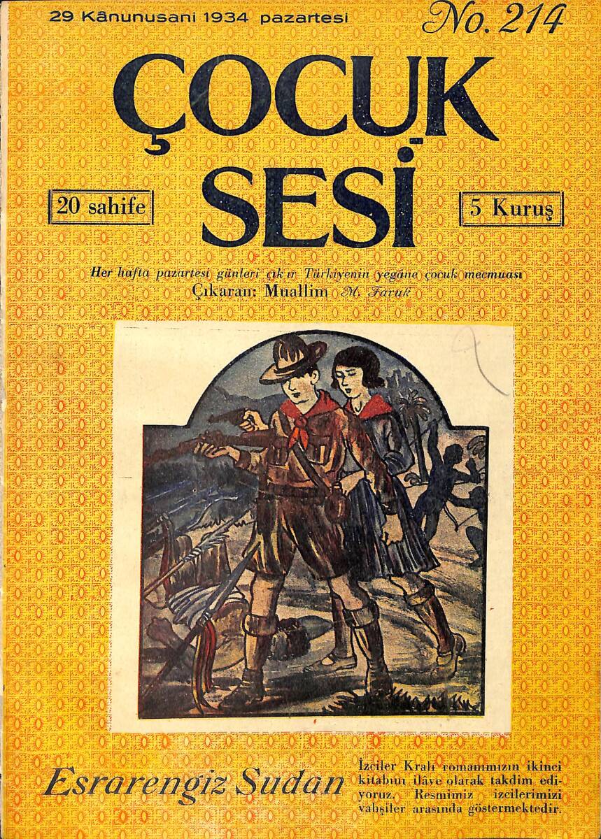 Çocuk Sesi Dergisi 29 Ocak (Kânunusani) 1934 No.214 NDR99553 - 1