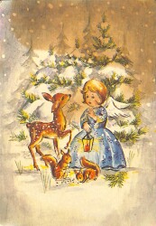 Çocuklar Ve Yılbaşı Kartpostal KRT18063 - Gökçekoleksiyon