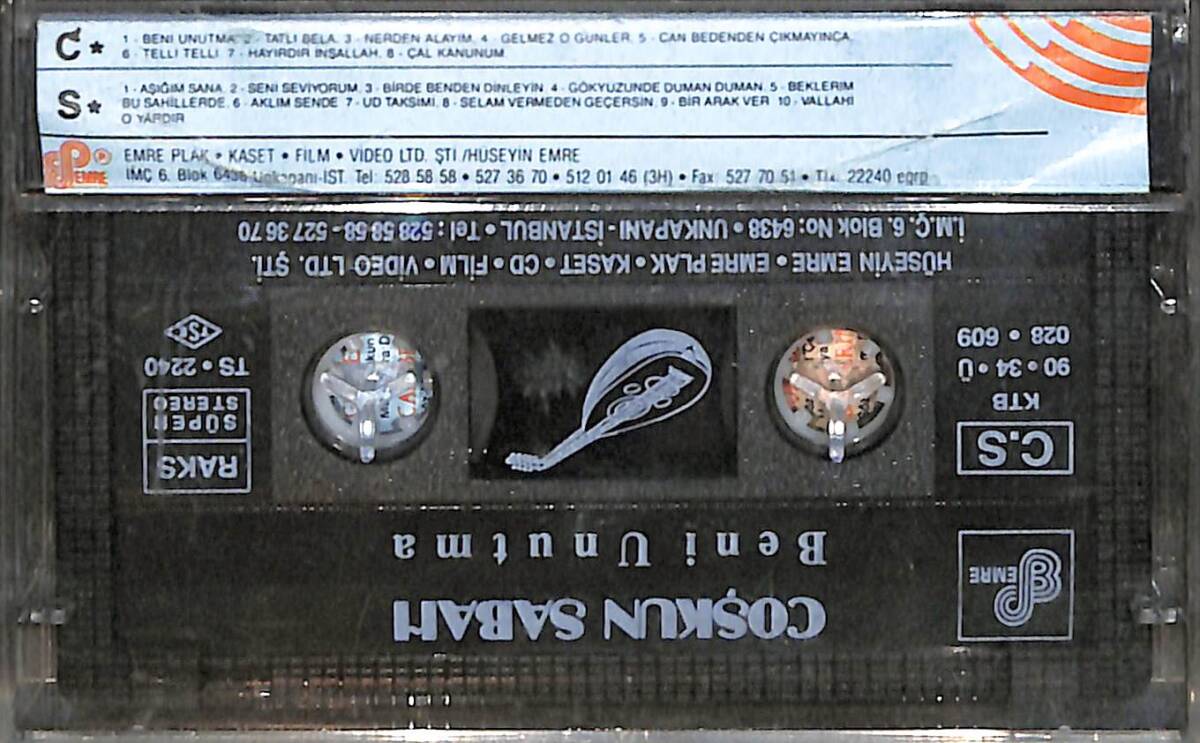 Coşkun Sabah - Beni Unutma Orijinal Kaset (ikinci El) * Emre Kasetçilik - 1990 * KST30917 - 2