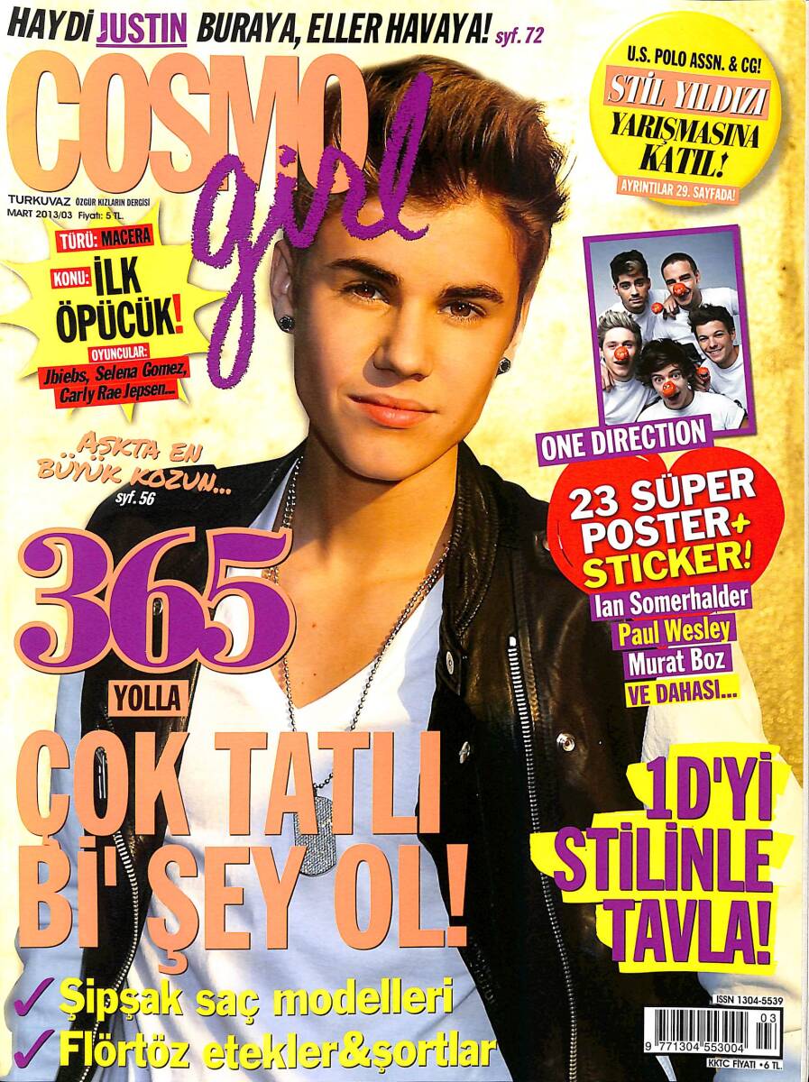 Cosmo Girl Mart 2013 - Kapak : Justin Bieber - Yeni Nesil Star : Jennifer Lawrence NDR102124 - 1