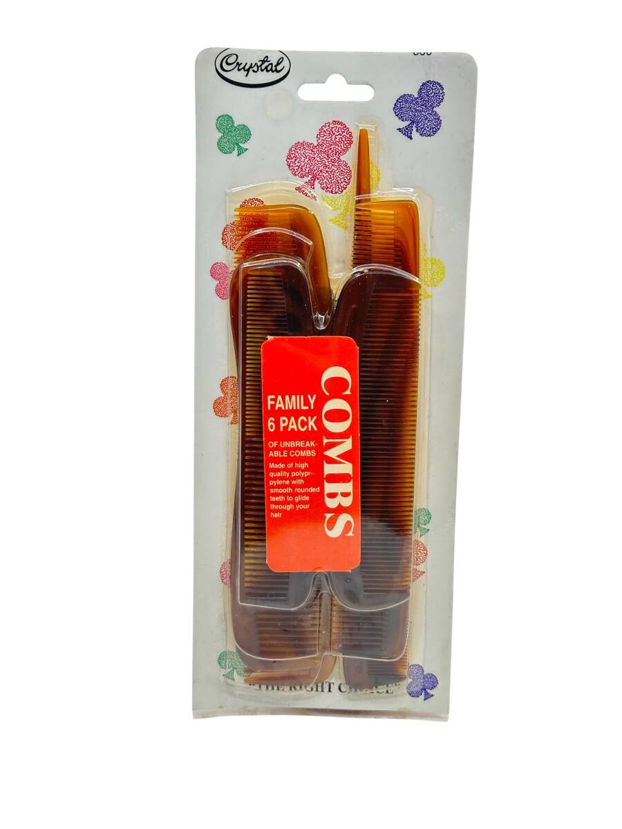 Crystal Combs Marka 6'lı Plastik Tarak (Kullanılmamış) AOB4505 - 1