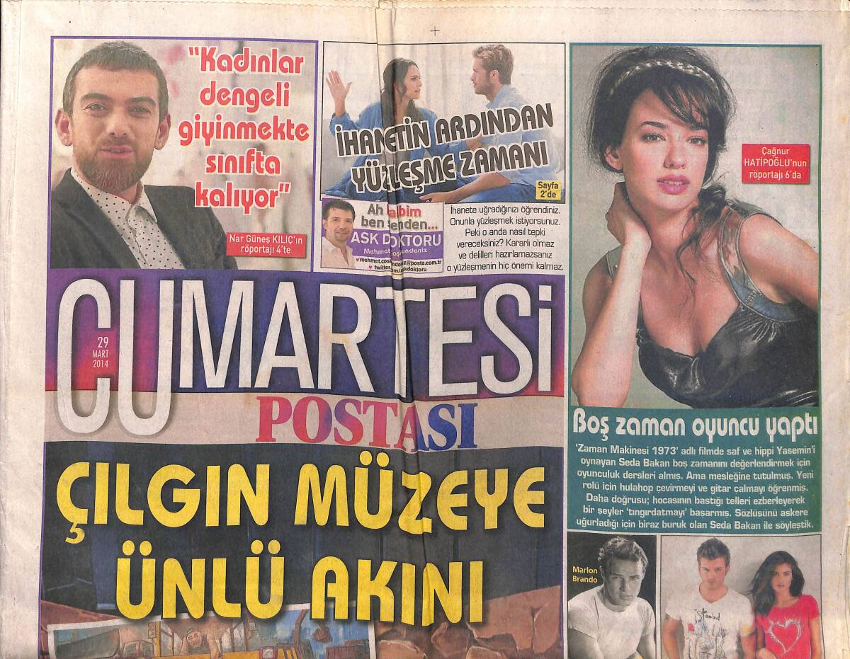 Cumartesi Postası 29 Mart 2014 - Seda Bakan 'Boş Zaman Oyuncu Yaptı' - Çılgın Müzeye Çağla Şikel Emre Karayel Akın Etti! GZ138802 - 1