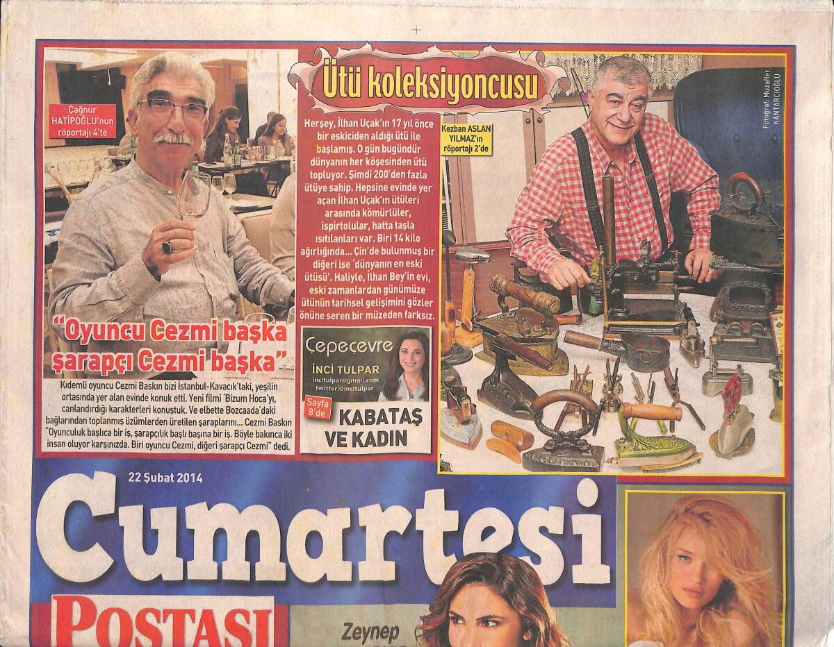 Cumartesi Postası Gazetesi 22 Şubat 2014 - Parasızlıktan Bodyguard Oldu - 25 Yıldır Ağaçta Yaşıyor - Ütü Koleksiyoncusu GZ136519 - 1