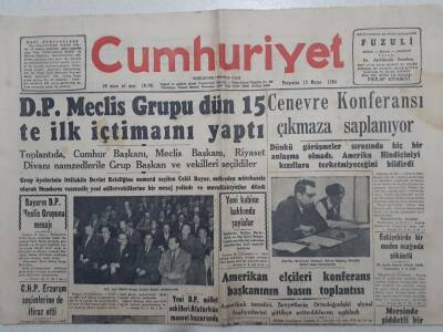 Cumhuriyet Gazete - 13 Mayıs 1954 - Cenevre Konferansı Çıkmaza Saplanıyor GZ112831 - 1