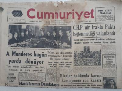 Cumhuriyet Gazete - 3 Şubat 1955 - CHPnin Irakla Paktı Beğenmediği Yalanlandı GZ112853 - 1