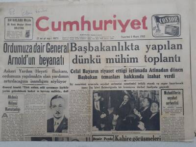 Cumhuriyet Gazete - 5 Mayıs 1952 - Başbakanlıkta Yapılan Mühim Toplantı GZ112818 - 1