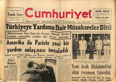 Cumhuriyet Gazetesi 1 Ağustos 1958 - General Şahab Lübnan Cumhurbaşkanı Oldu - Çorluda Büyük Bir Kaçakçılık Tahkibatı GZ98037 - 1