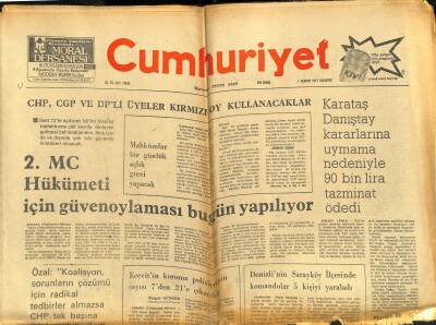 Cumhuriyet Gazetesi 1 Ağustos 1977 - Basketbol Federasyonu Hem FİBAyı Hem de Türk Kamuoyunu Yanılttı GZ121853 - 1