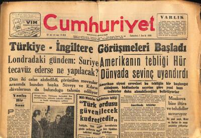 Cumhuriyet Gazetesi 1 Aralık 1956 - Amerika , Avrupaya Petrol Sevketmeğe Nihayet Başlıyor ! GZ85231 - 1