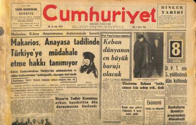Cumhuriyet Gazetesi 1 Ekim 1963 - Kenterler Dün Bir Basın Toplantısı Yaparak Gezi İntibalarını Anlattılar - Keban Dünyanın En Büyük Barajı Olacak GZ120779 - 1