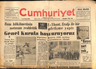 Cumhuriyet Gazetesi 1 Ekim 1964 - Güney Vietnamda Yeni Bir Darbe Bekleniyor GZ85278 - 1