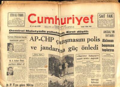 Cumhuriyet Gazetesi 1 Ekim 1965 - İstanbul`u Temizlemek İçin 500 Milyon Liraya İhtiyaç Var GZ88045 - 1