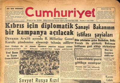 Cumhuriyet Gazetesi 1 Eylül 1958 - Tedavüldeki Para Gittikçe Azalıyor GZ85862 - 1