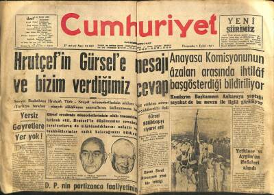 Cumhuriyet Gazetesi 1 Eylül 1960 - Topkapı Hadiselerinin Tahkikatı Sona Erdi GZ82488 - 1