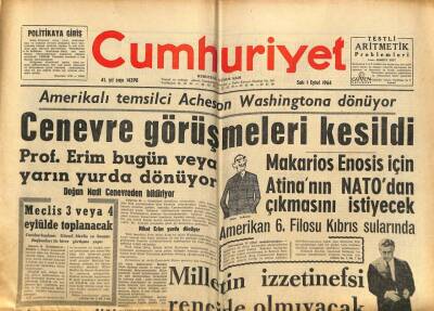 Cumhuriyet Gazetesi 1 Eylül 1964 - Amerikalı Temsilci Acheson Washingtona Dönüyor GZ80080 - 1
