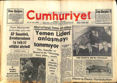 Cumhuriyet Gazetesi 1 Eylül 1967 - Koç Holding Emekli Ve Yardım Sandığı Vakfı Kuruldu - Hava Ve Deniz Harbokulları Mezunları Diploma Aldılar GZ121889 - 1