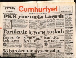 Cumhuriyet Gazetesi 1 Eylül 1991 - Abidin Dinoyla İstanbul Gezisi GZ69649 - 2