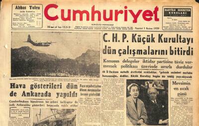 Cumhuriyet Gazetesi 1 Haziran 1959 - CHP Küçük Kurultayı Dün Çalışmalarını Bitirdi - Zafer Gazetesi Dün Kapatıldı GZ120104 - 1