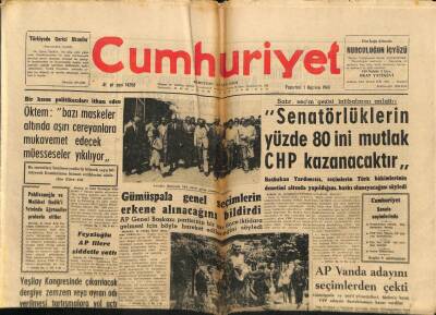 Cumhuriyet Gazetesi 1 Haziran 1964 - Pehlivanoğlu Ve Gedik Öğrenciler Tarafından Protesto Edildi, Fenerbahçe Şampiyon Oldu GZ87983 - 1