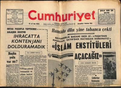 Cumhuriyet Gazetesi 1 Haziran 1966 - Hamido Dün Yine Tabanca Çekti ...