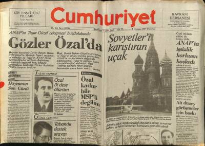 Cumhuriyet Gazetesi 1 Haziran 1987 - Sovyetleri Karıştıran Uçak GZ62154 - 2