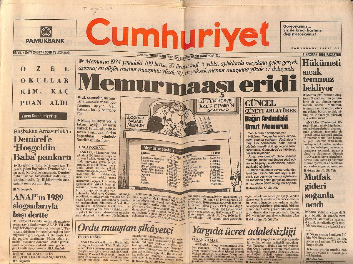 Cumhuriyet Gazetesi 1 Haziran 1992 - Sırplar Yalnız Kaldı - Yeni Hedef Stan GZ157219 - 1