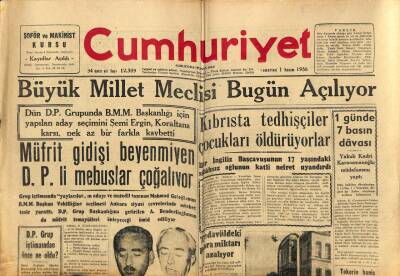 Cumhuriyet Gazetesi 1 Kasım 1958 - Kıbrısta Tedhişçiler Çocukları Öldürüyorlar GZ59303 - 1