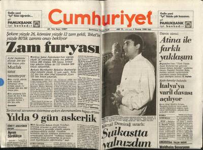 Cumhuriyet Gazetesi 1 Kasım 1988 - Tutuklu Yakınları Mecliste Direndi GZ61288 - 1
