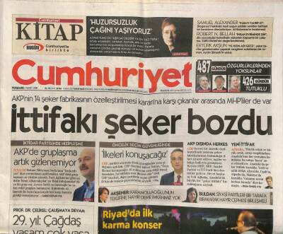 Cumhuriyet Gazetesi 1 Mart 2018 - AKPnin 14 Şeker Fabrikasının Özelleştirilmesi Kararına Karşı Çıkanlar Arasında MHPliler de Var GZ94516 - 1