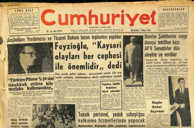 Cumhuriyet Gazetesi 1 Mayıs 1963 - Yunan Kraliçesi Ve Kızı , Londrada Nümayişçiler Tarafından Tartaklandı GZ120652 - 1