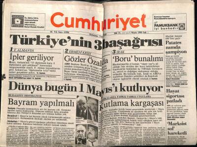 Cumhuriyet Gazetesi 1 Mayıs 1990 - Türkiyenin 3 Başağrısı GZ78138 - 1
