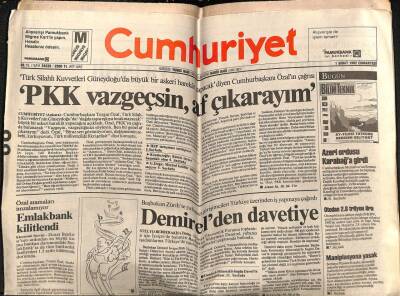 Cumhuriyet Gazetesi 1 Şubat 1992 - Fransa , KKTCye Vize Vermedi - Azeri Ordusu Karabağa Girdi GZ93019 - 1