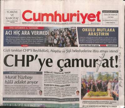 Cumhuriyet Gazetesi 1 Temmuz 2019 - Trumptan Tarihi Adım - Numune Arazisinin Fahrettin Kocanın Kurduğu Medipole Verileceği Öne Sürüldü GZ95248 - 1